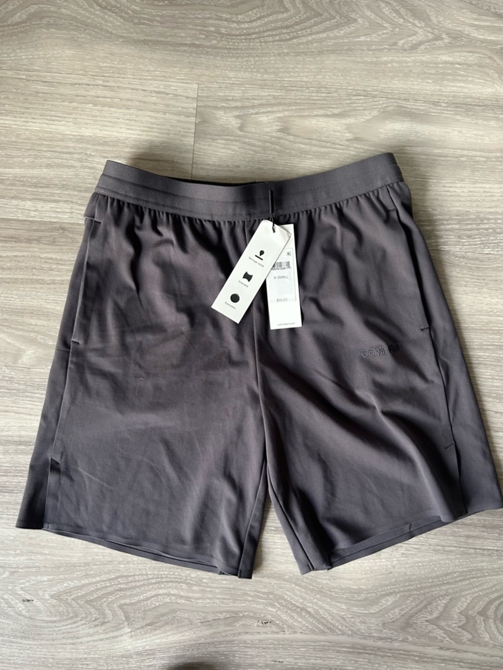 Calvin Klein | Soft Stretch Sport Knit Workout Shorts in Charcoal Grey (X-Small) - Picture 7 of 13